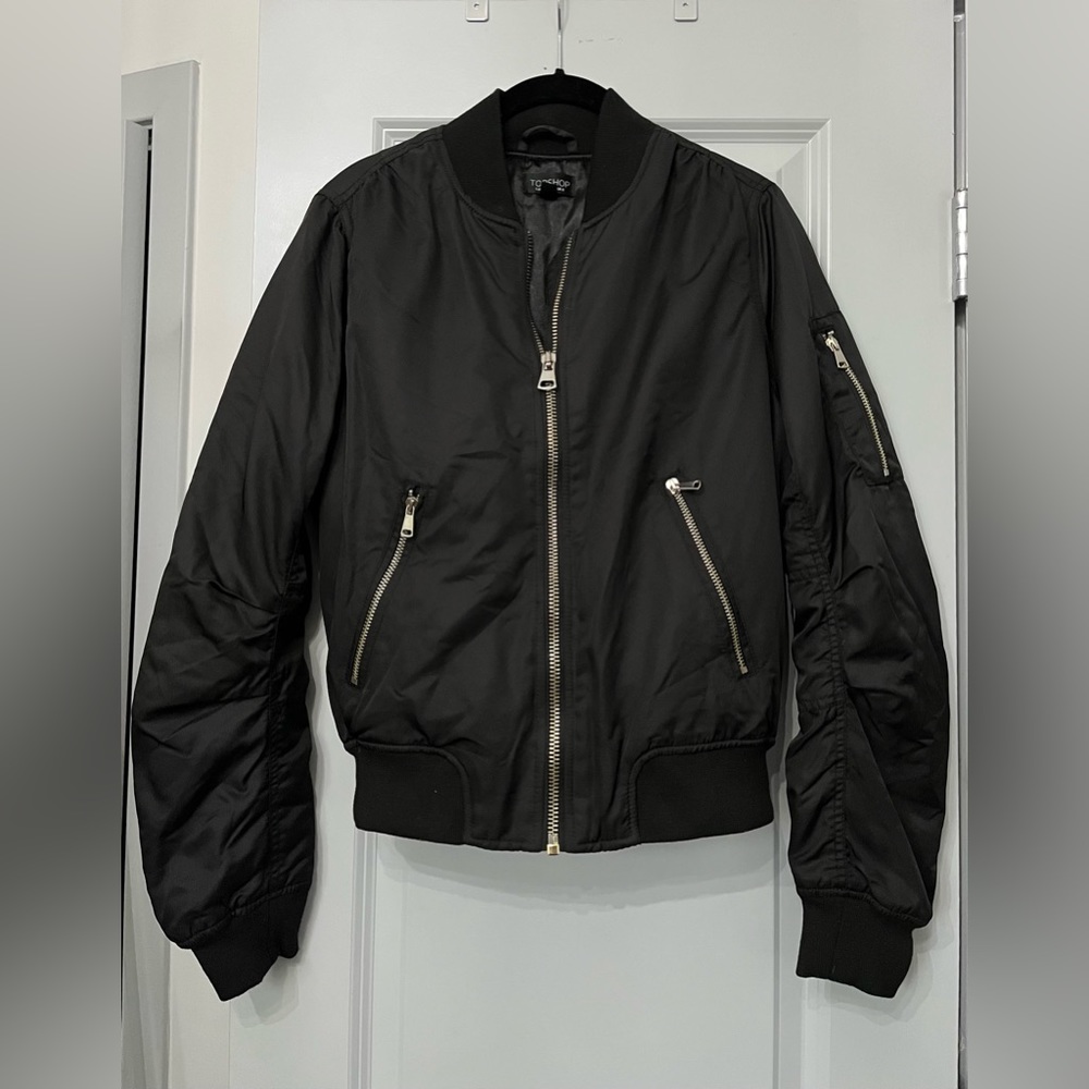 TOPSHOP bomber jacket | Color: Black | Size: US 4